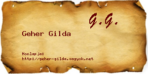 Geher Gilda névjegykártya
